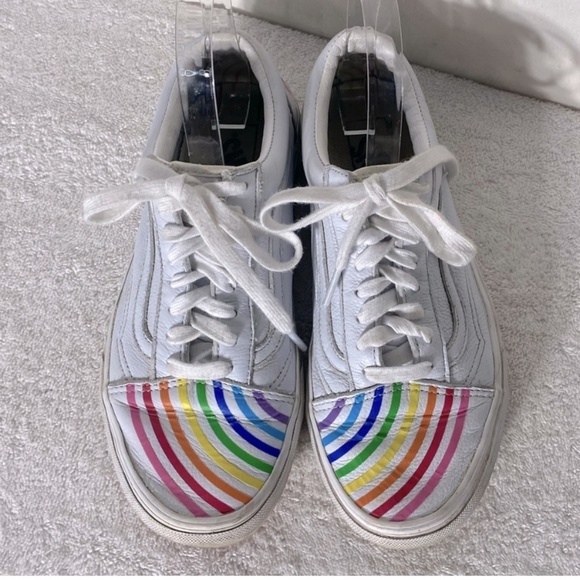 SOLD-Vans Flour Shop Old Skool Rainbow Pride Low Top Sneakers 9.5 - Picture 1 of 15